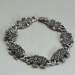 Marcasite Elephant Whimsical Bracelet